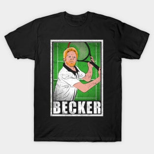 Becker Tennis Player Hero Vintage Grunge T-Shirt